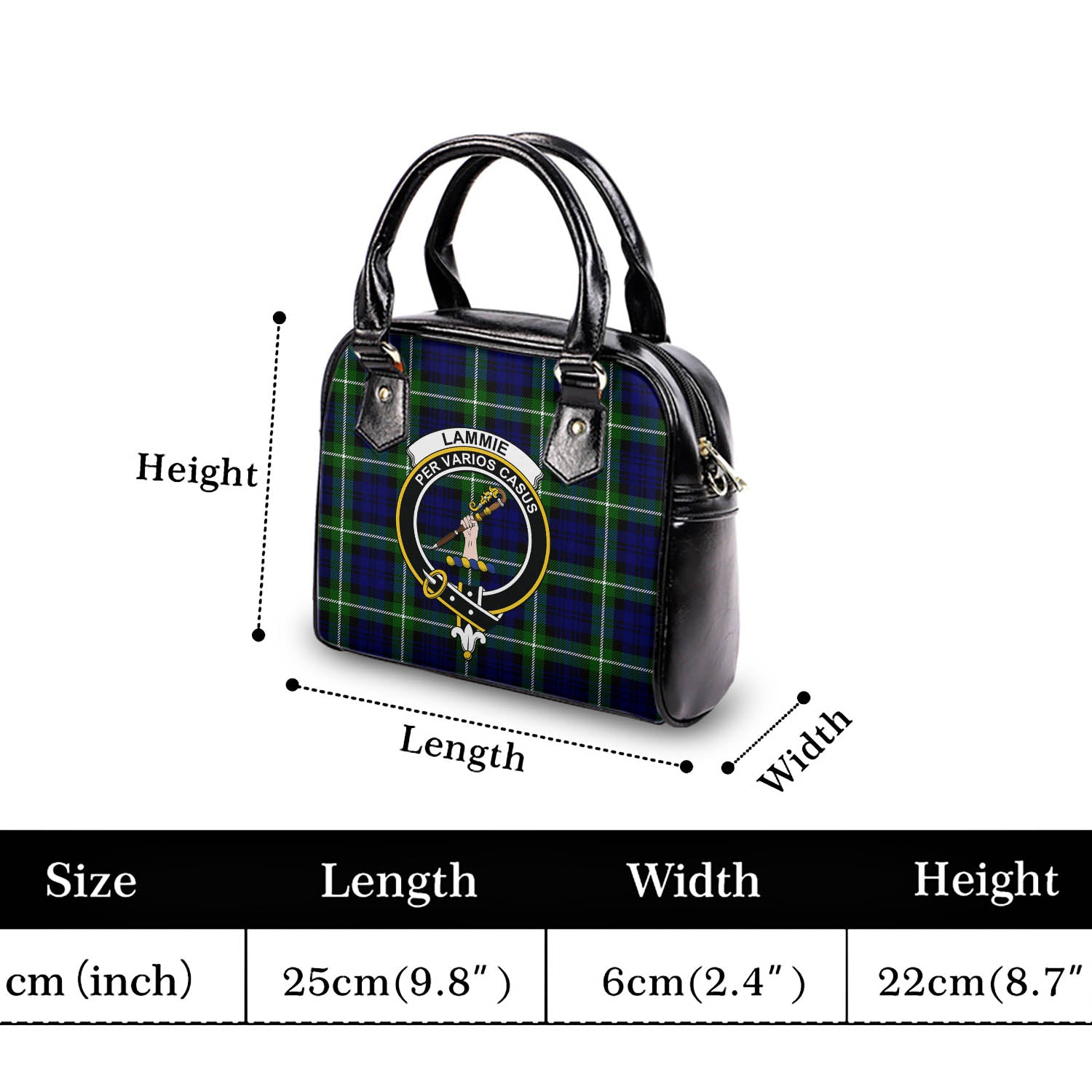 Lammie Tartan Shoulder Handbags with Family Crest - Tartan Vibes Clothing