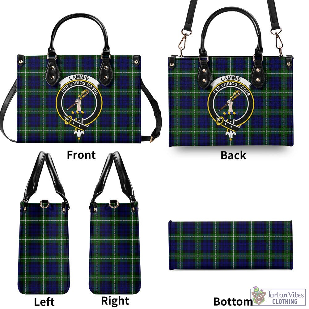 Lammie Tartan Luxury Leather Handbags with Family Crest - Tartan Vibes Clothing