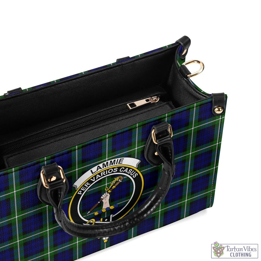 Lammie Tartan Luxury Leather Handbags with Family Crest - Tartan Vibes Clothing