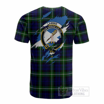Lammie Clan Crest In Me Tartan Cotton T-shirt Scotland Flag Style