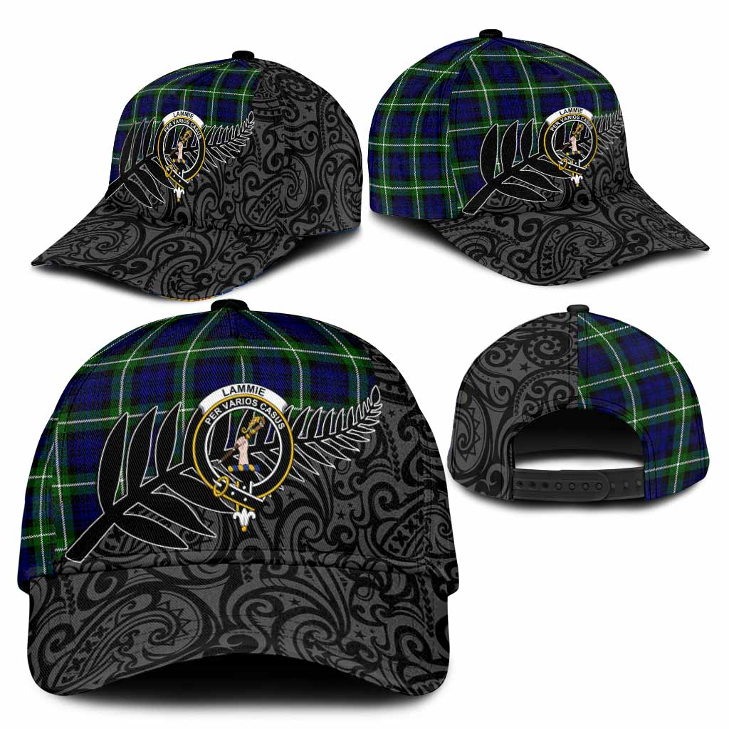 Lammie Crest Tartan Classic Cap with New Zealand Silver Fern Half Style