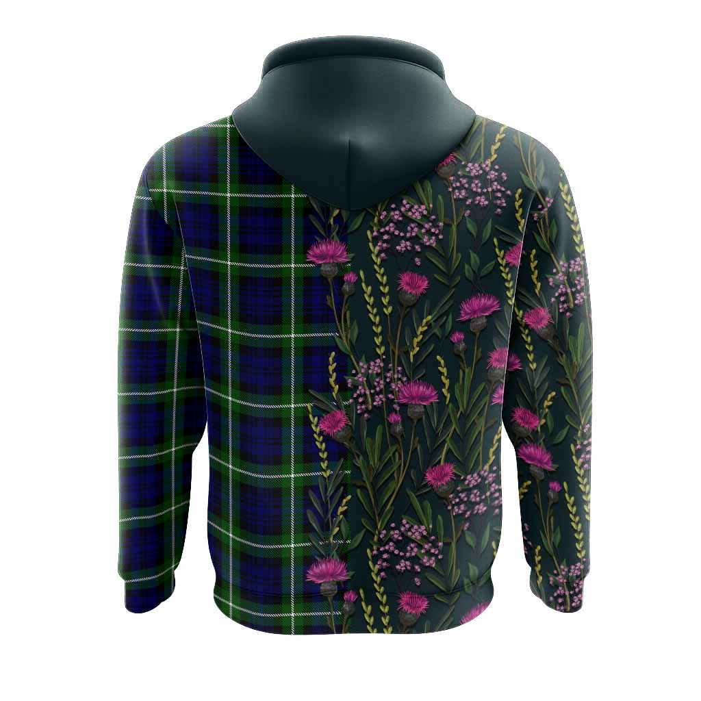 Lammie Family Crest Tartan Hoodie Scottish Thistle Flower Pattern Half Style - Tartan Vibes Clothing