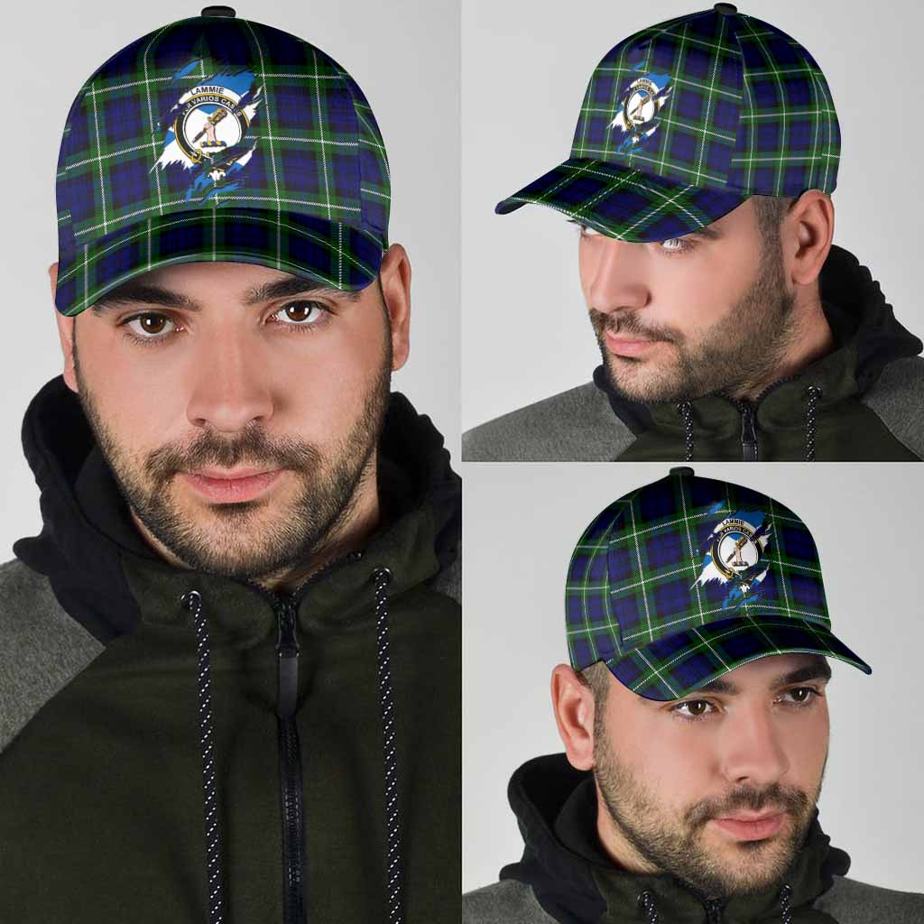 Lammie Tartan Classic Cap with Family Crest In Me Style