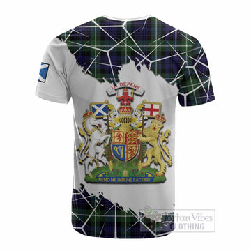 Lammie Tartan Cotton T-shirt with Family Crest and Lion Rampant Grunge Style