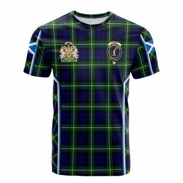 Lammie Tartan Crest Cotton T-shirt Scotland Coat of Arm Flag Style - Tartan Vibes Clothing