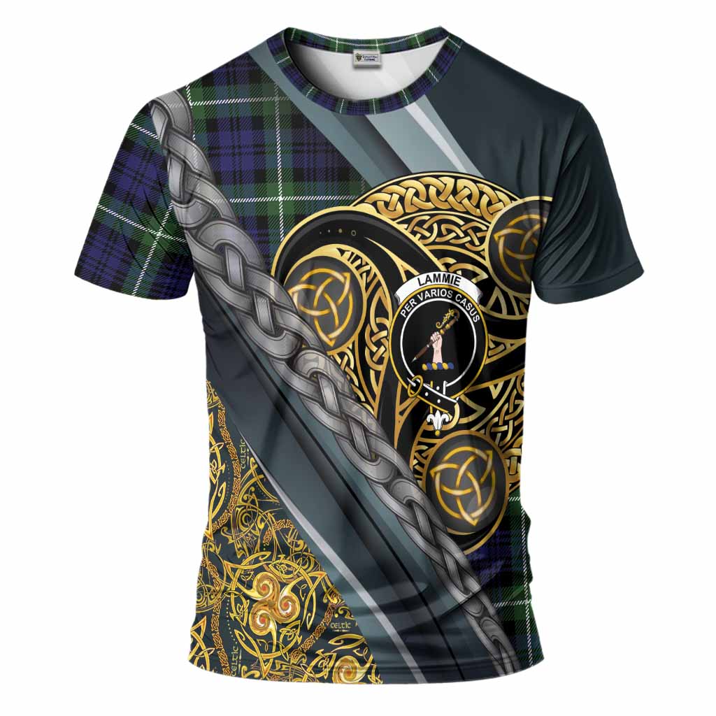 Lammie Tartan Crest T-Shirt Scottish Triskele Celtic