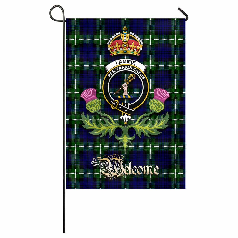 Lammie Tartan Family Crest Garden Flag Royal Thistle Welcome Style - Tartan Vibes Clothing