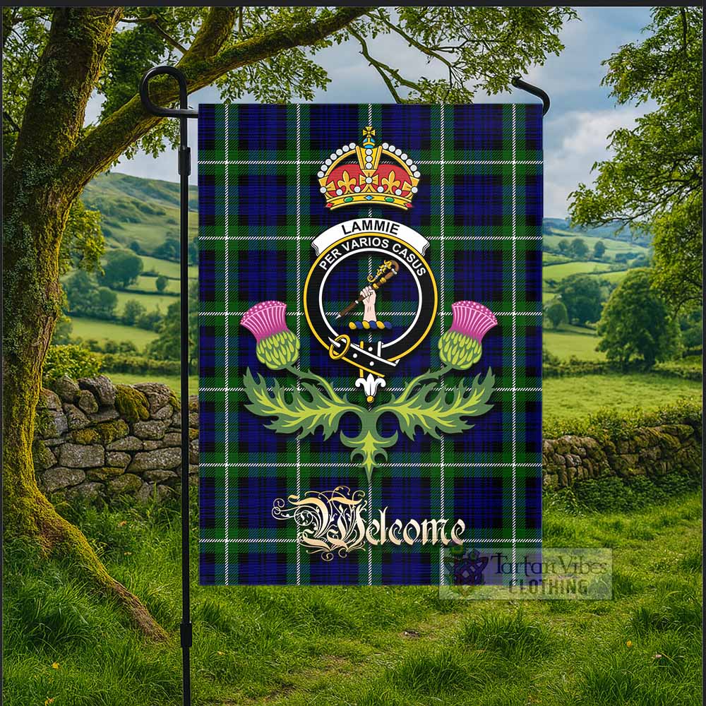 Lammie Tartan Family Crest Garden Flag Royal Thistle Welcome Style - Tartan Vibes Clothing