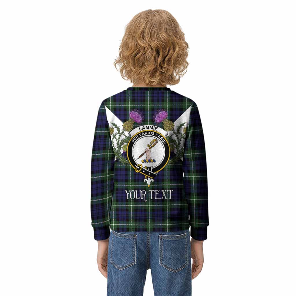 Lammie Tartan Family Crest Kid Knitted Sweatshirt Scottish Burns Night Thistle Floral