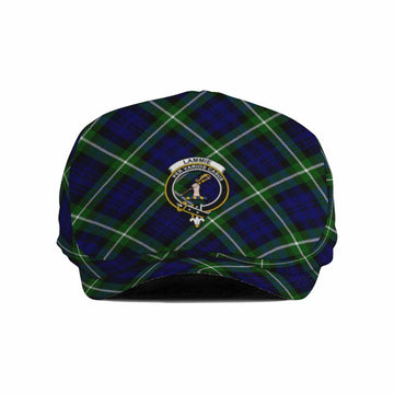 Lammie Tartan Flat Cap, Jeff Cap Cross Style with Family Crest