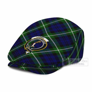 Lammie Tartan Flat Cap, Jeff Cap Cross Style with Family Crest