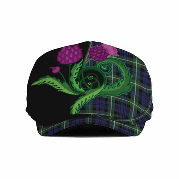 Lammie Tartan Flat Cap, Jeff Cap Traditional Scottish Thistle