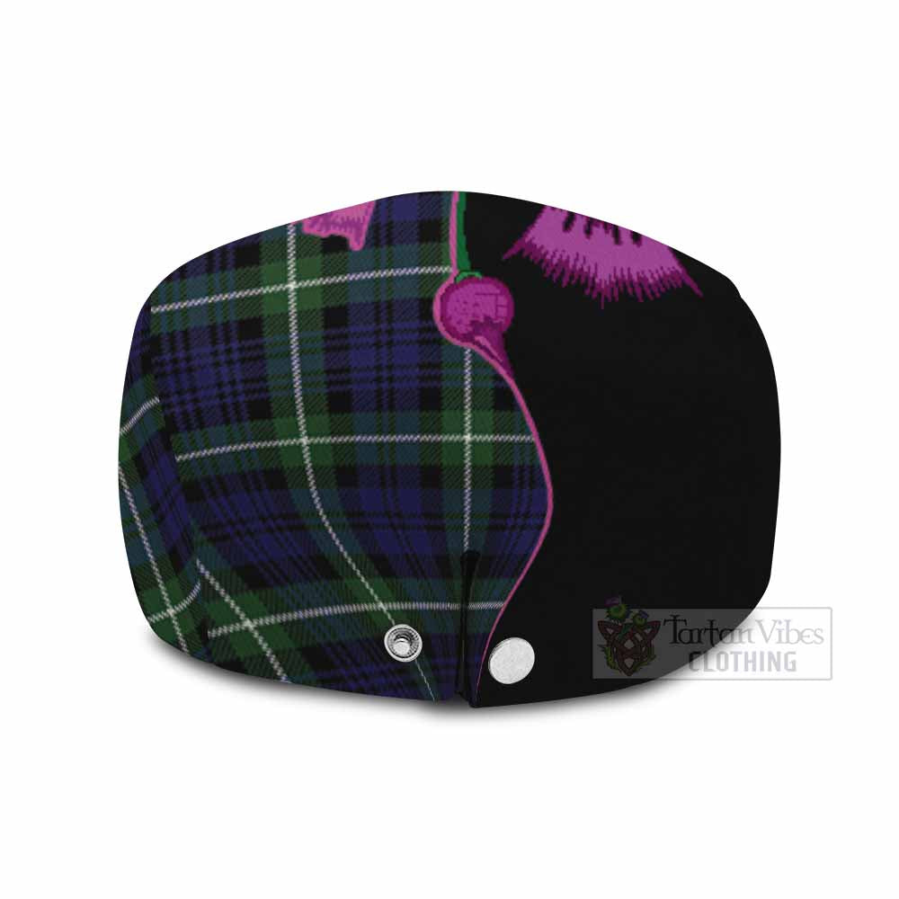 Lammie Tartan Flat Cap, Jeff Cap Traditional Scottish Thistle