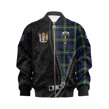 Lammie Tartan Kid Bomber Jacket New Zealand Pattern Unique Zipper Stylized
