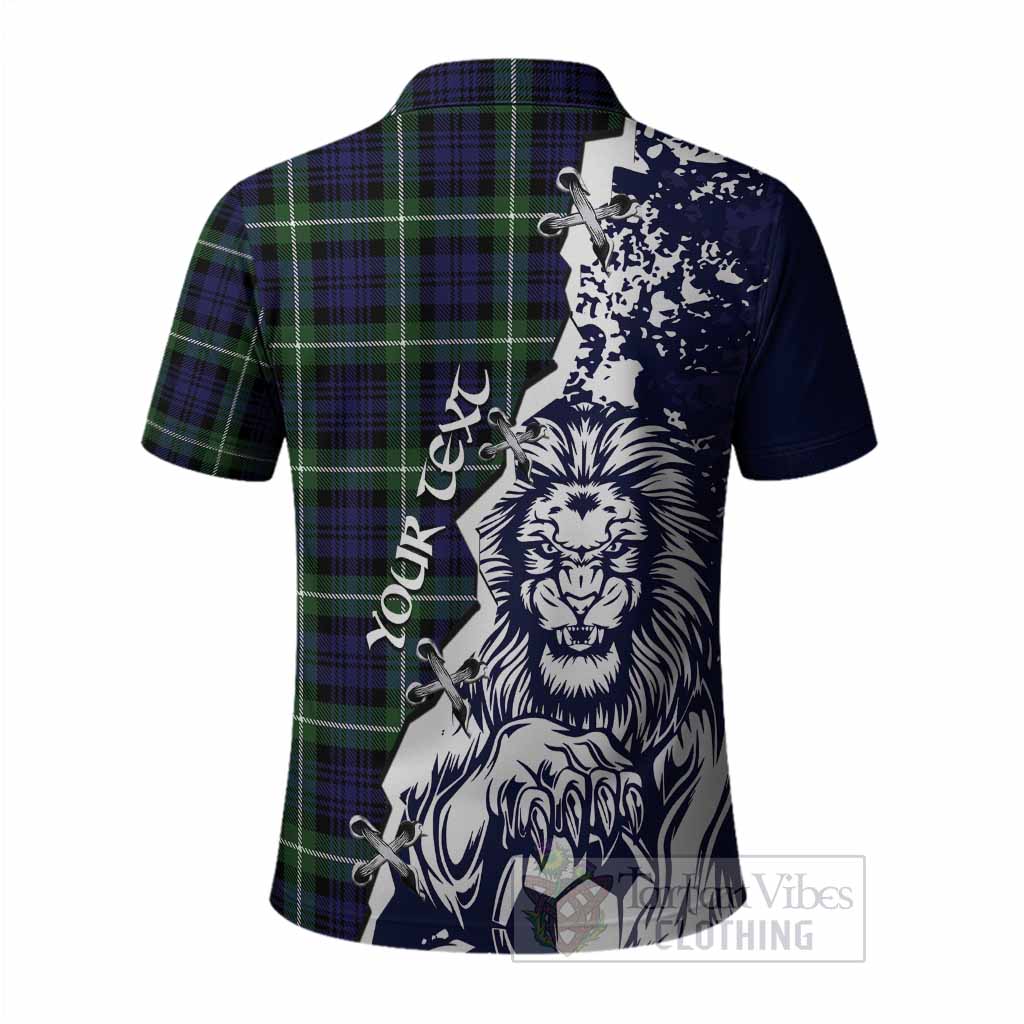 Lammie Tartan Scottish Polo Shirt Angry Lion With Soccer Ball Style