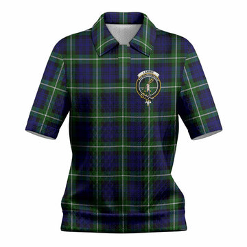Lammie Tartan Women’s Polo Sweater Top with Family Crest