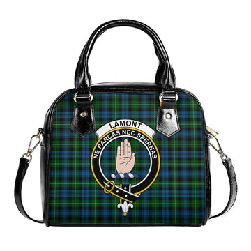 Lamont Tartan Shoulder Handbags with Family Crest
