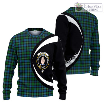 Lamont Tartan Ugly Sweater with Family Crest Circle Style Unisex - Tartan Vibes Clothing