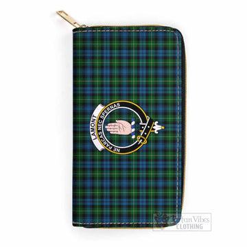Lamont Tartan Women's Leather Wallet with Family Crest