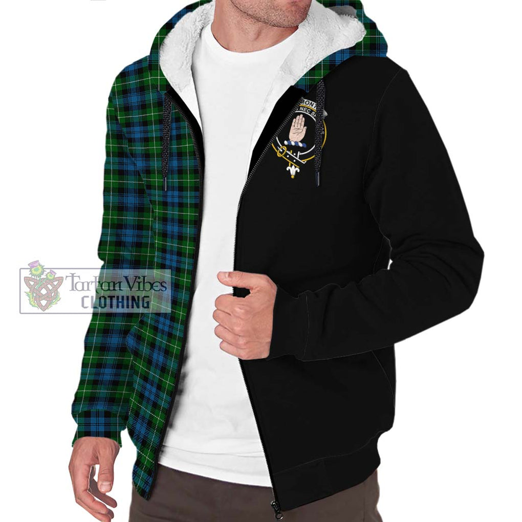 Lamont Tartan Sherpa Hoodie with Family Crest and Half Of Me Style Unisex S - Tartanvibesclothing Shop
