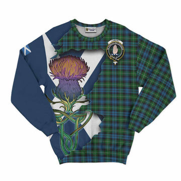 Tartan Vibes Clothing Lamont Tartan Family Crest Sweatshirt Scottish Thistle Celtic Inspired
