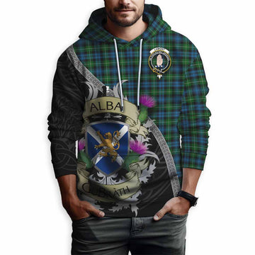 Tartan Vibes Clothing Lamont Tartan Family Crest Hoodie Lion Rampant Royal Thistle Shield Celtic Inspired