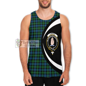 Lamont Tartan Men's Tank Top with Family Crest Circle Style Men - Tartan Vibes Clothing