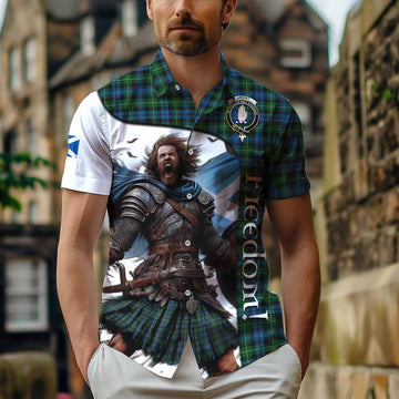 Tartan Vibes Clothing Lamont Crest Tartan Short Sleeve Button Shirt Inspired by the Freedom of Scottish Warrior