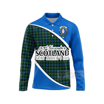 Tartan Vibes Clothing Lamont Family Crest Tartan Long Sleeve Polo Shirt Celebrate Saint Andrew's Day in Style
