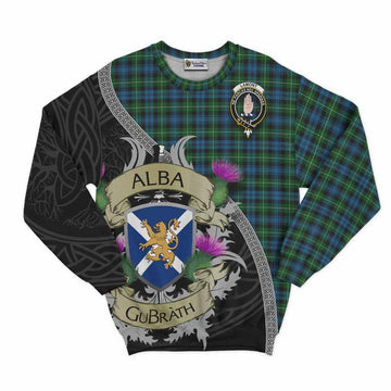 Lamont Tartan Family Crest Sweatshirt Lion Rampant Royal Thistle Shield Celtic Inspired