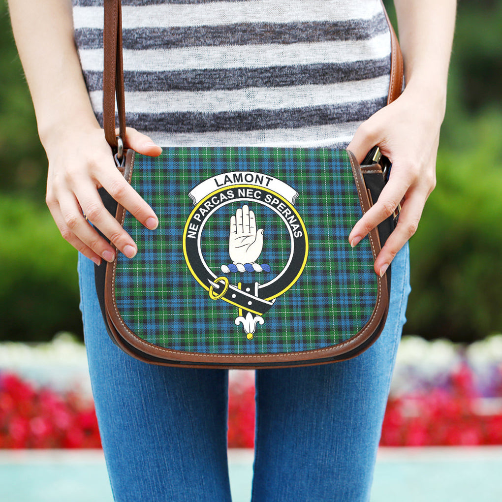 Lamont Tartan Saddle Bag with Family Crest One Size - Tartan Vibes Clothing