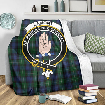 Lamont #2 Tartan Blanket with Family Crest