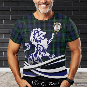 Lamont #2 Tartan T-Shirt with Alba Gu Brath Regal Lion Emblem