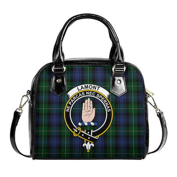 Lamont #2 Tartan Shoulder Handbags with Family Crest