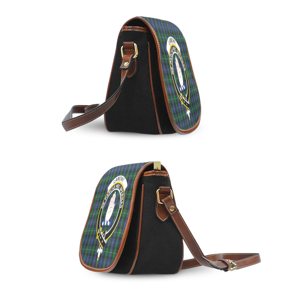 lamont-2-tartan-saddle-bag-with-family-crest