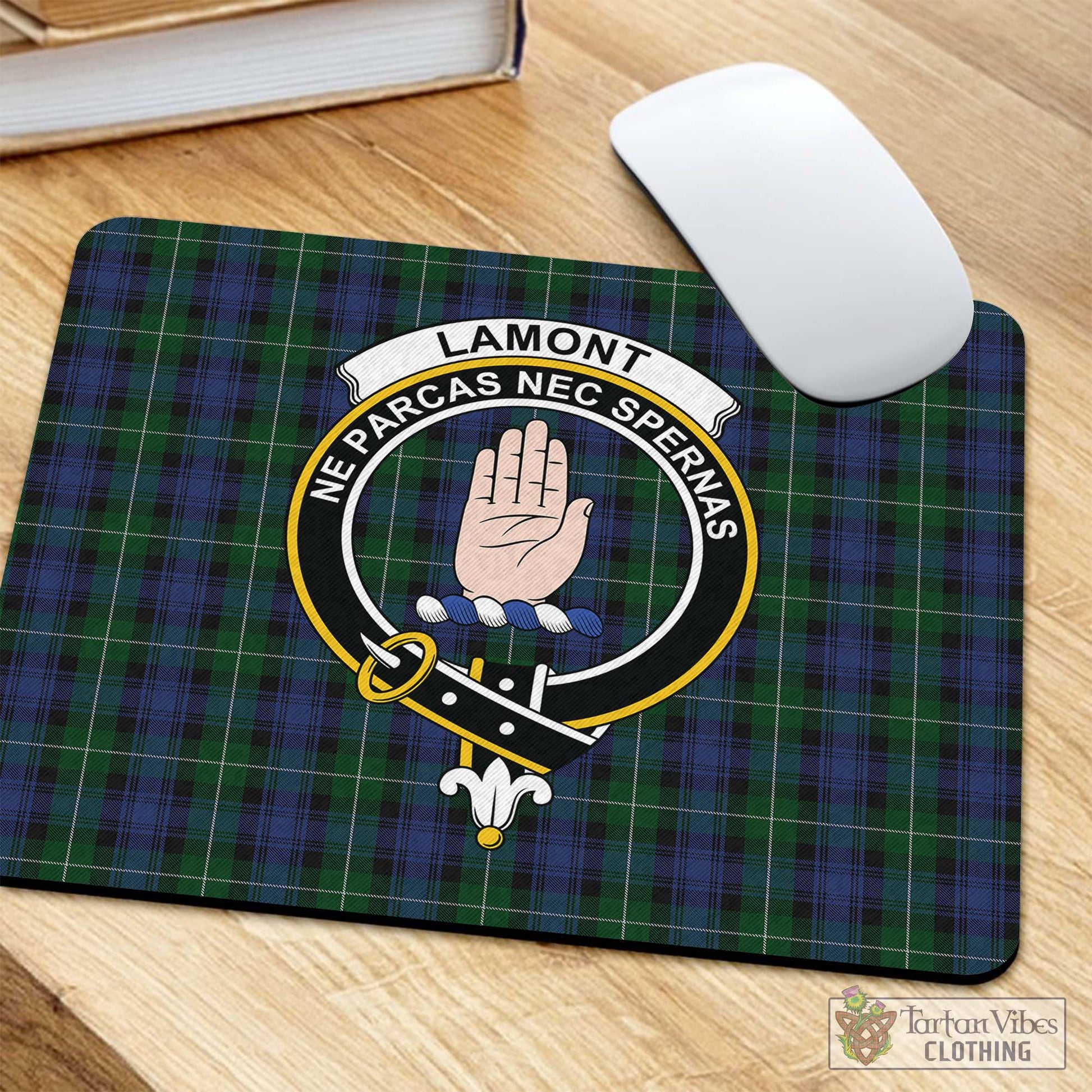 Tartan Vibes Clothing Lamont #2 Tartan Mouse Pad with Family Crest