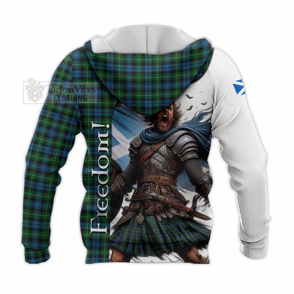 Tartan Vibes Clothing Lamont Crest Tartan Knitted Hoodie Inspired by the Freedom of Scottish Warrior