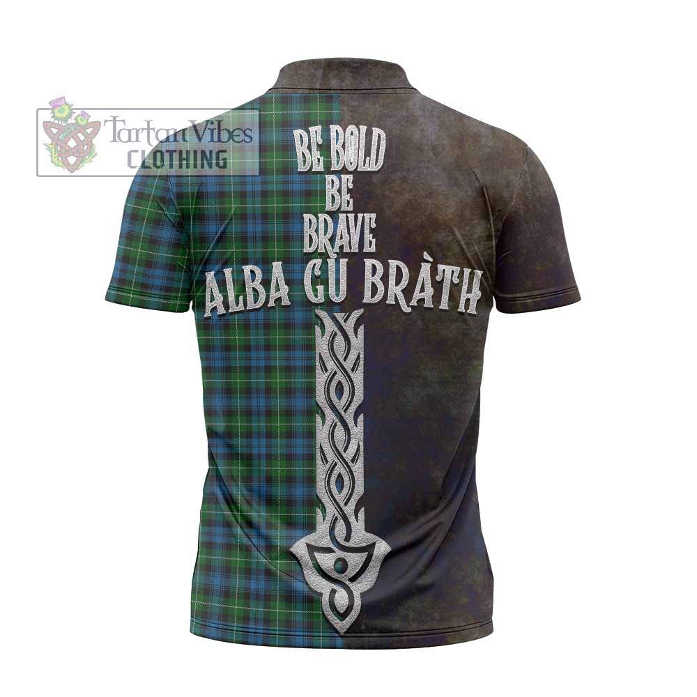 Tartan Vibes Clothing Lamont Tartan Family Crest Zipper Polo Shirt Alba Gu Brath Be Brave Lion Ancient Style