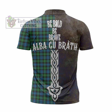 Lamont Tartan Family Crest Zipper Polo Shirt Alba Gu Brath Be Brave Lion Ancient Style