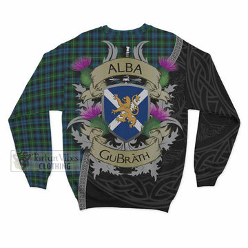 Lamont Tartan Family Crest Sweatshirt Lion Rampant Royal Thistle Shield Celtic Inspired