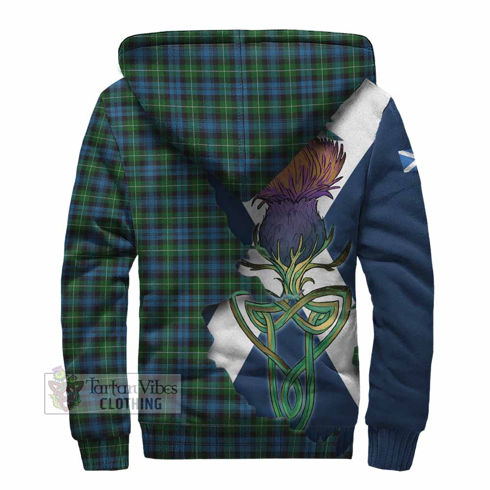 Tartan Vibes Clothing Lamont Tartan Family Crest Sherpa Hoodie Scottish Thistle Celtic Inspired