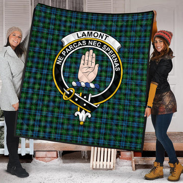 Lamont Tartan Quilt with Family Crest