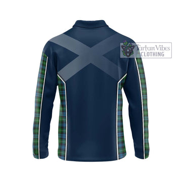 Lamont Tartan Long Sleeve Polo Shirt with Family Crest and Lion Rampant Vibes Sport Style - Tartan Vibes Clothing