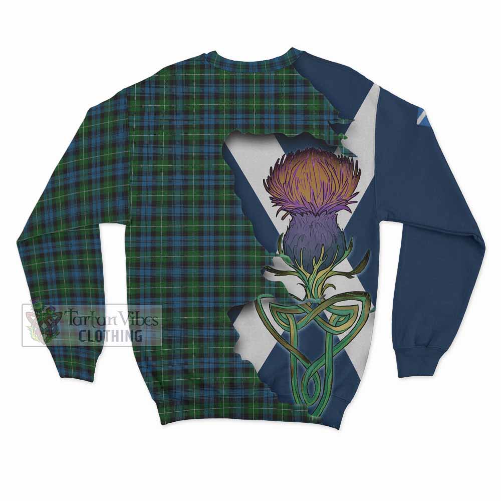 Tartan Vibes Clothing Lamont Tartan Family Crest Sweatshirt Scottish Thistle Celtic Inspired