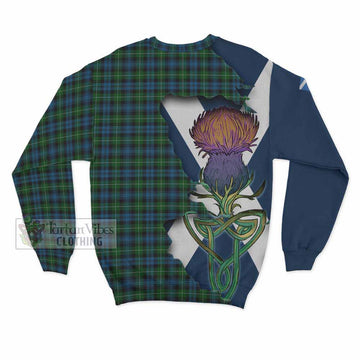Tartan Vibes Clothing Lamont Tartan Family Crest Sweatshirt Scottish Thistle Celtic Inspired