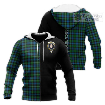 Lamont Tartan Knitted Hoodie with Family Crest and Half Of Me Style Unisex Knitted Zip Hoodie - Tartanvibesclothing Shop