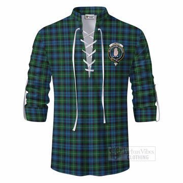 Tartan Vibes Clothing Lamont Tartan Ghillie Kilt Shirt with Family Crest DNA In Me Style