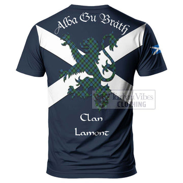 Tartan Vibes Clothing Lamont Tartan Lion Rampant T-Shirt – Proudly Display Your Heritage with Alba Gu Brath and Clan Name