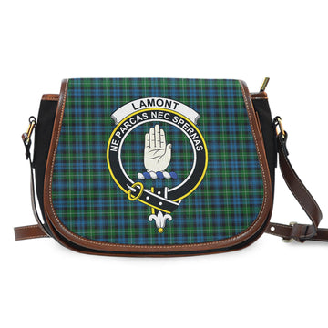 Lamont Tartan Saddle Bag with Family Crest