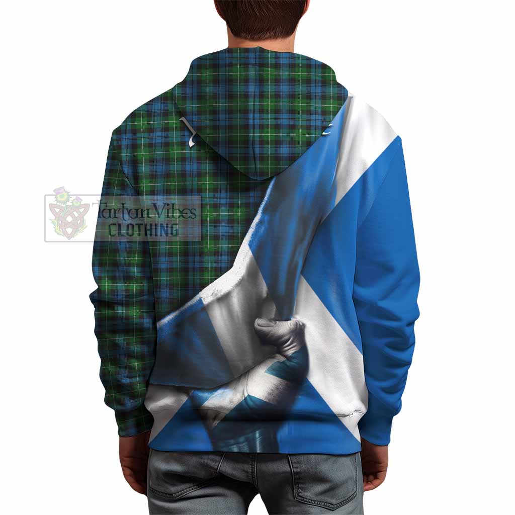 Tartan Vibes Clothing Lamont Tartan Hoodie with Family Crest Scotland Patriotic Style